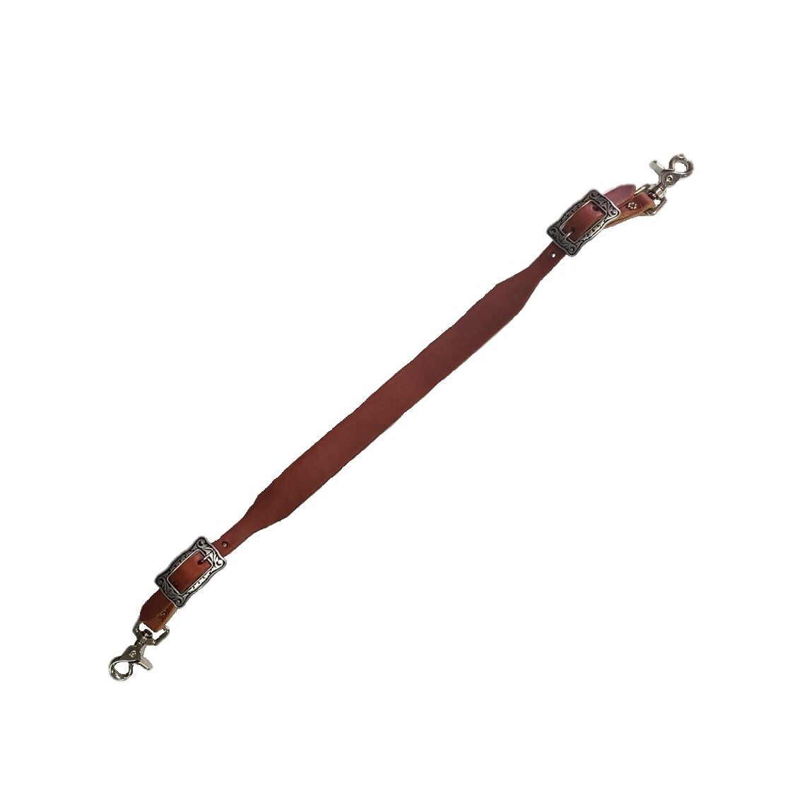 New Harness Leather wither strap with SS Black Accent Floral Buckles