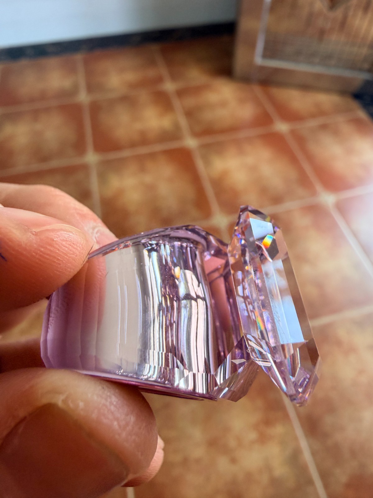 Swarovski Lucent Cocktail Ring, Pink, Size 58