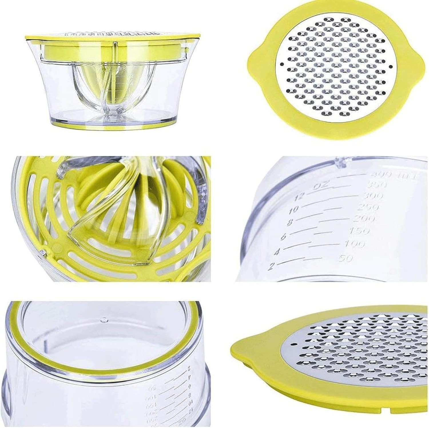 Compact Citrus Juicer with Multi-Reamers and Measuring Cup, Stylish Green Design