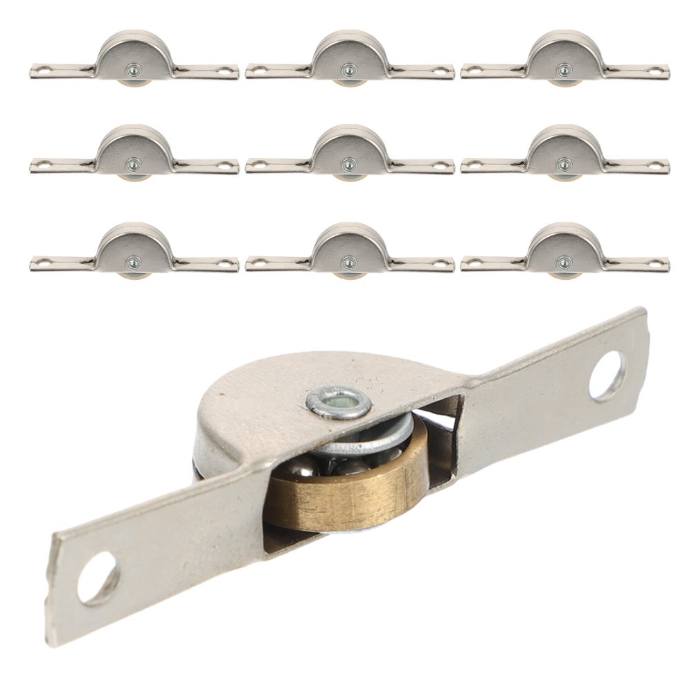 10Pcs Closet Door Sliding Rollers Durable Metal Wheel Set Silent Operation