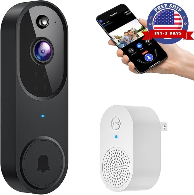 Camera Timbre De Puerta HD Wifi Inalambrico Con Camara Audio Y Video Para Casa