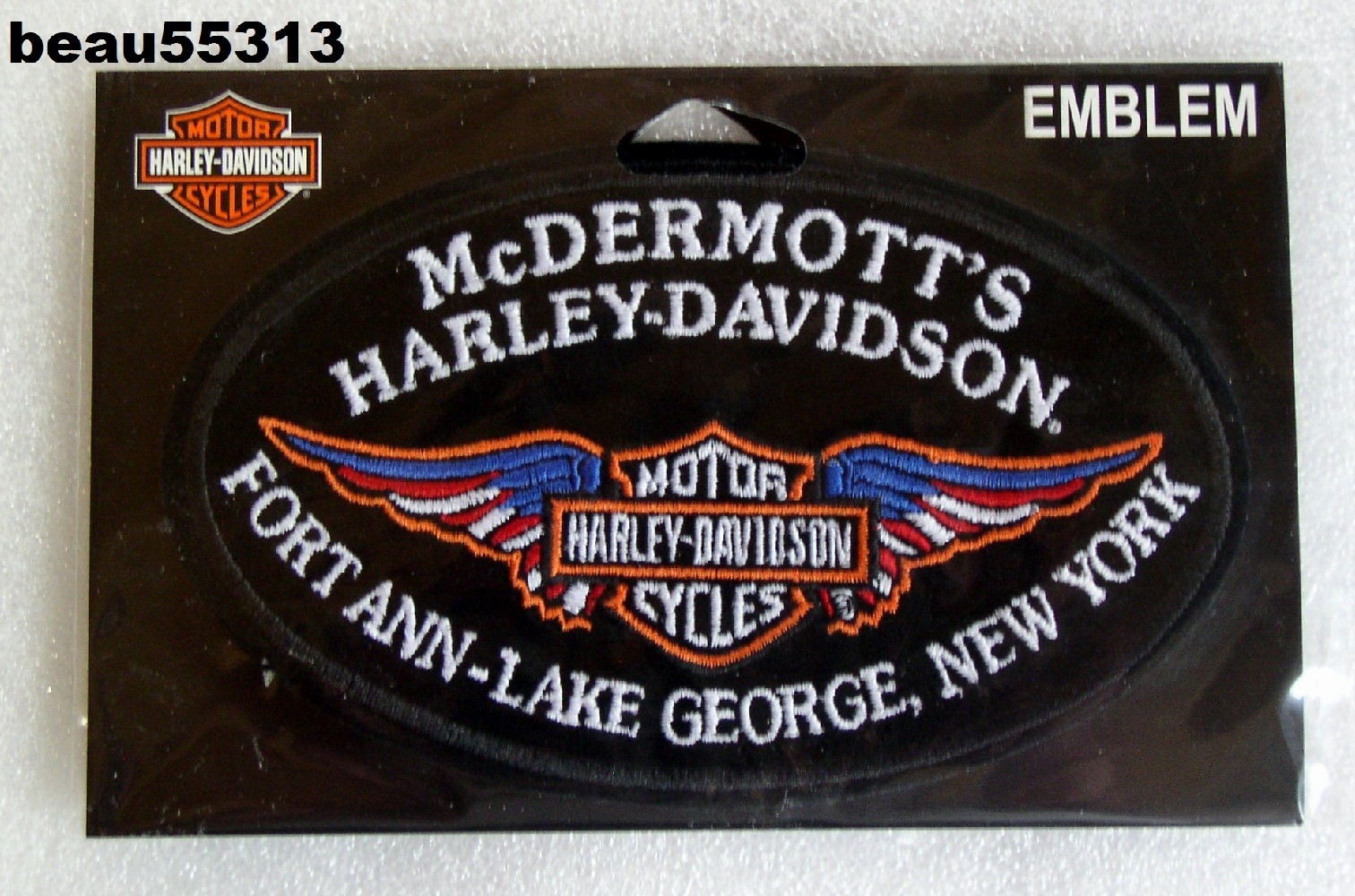 ⭐MCDERMOTTS FORT ANN-LAKE GEORGE NEW YORK HARLEY DAVIDSON DEALER EMBLEM PATCH