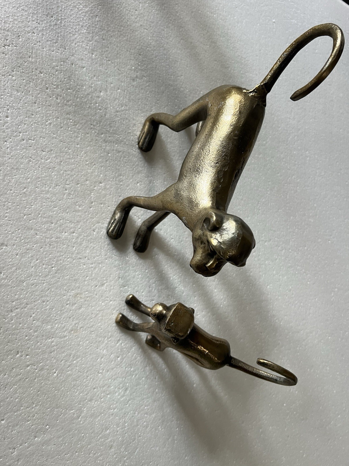 Pair of Bronze Interior Monkey Figurines Hand-Cast, India, Excellent Condition