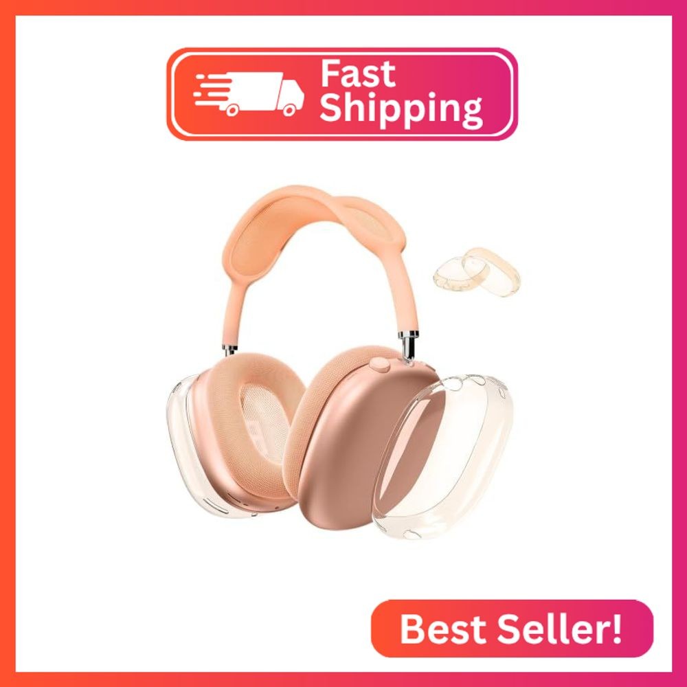 MOLOPPO Clear Case for AirPods Max 2/1 (2026/2024/2020), Transparent Orange