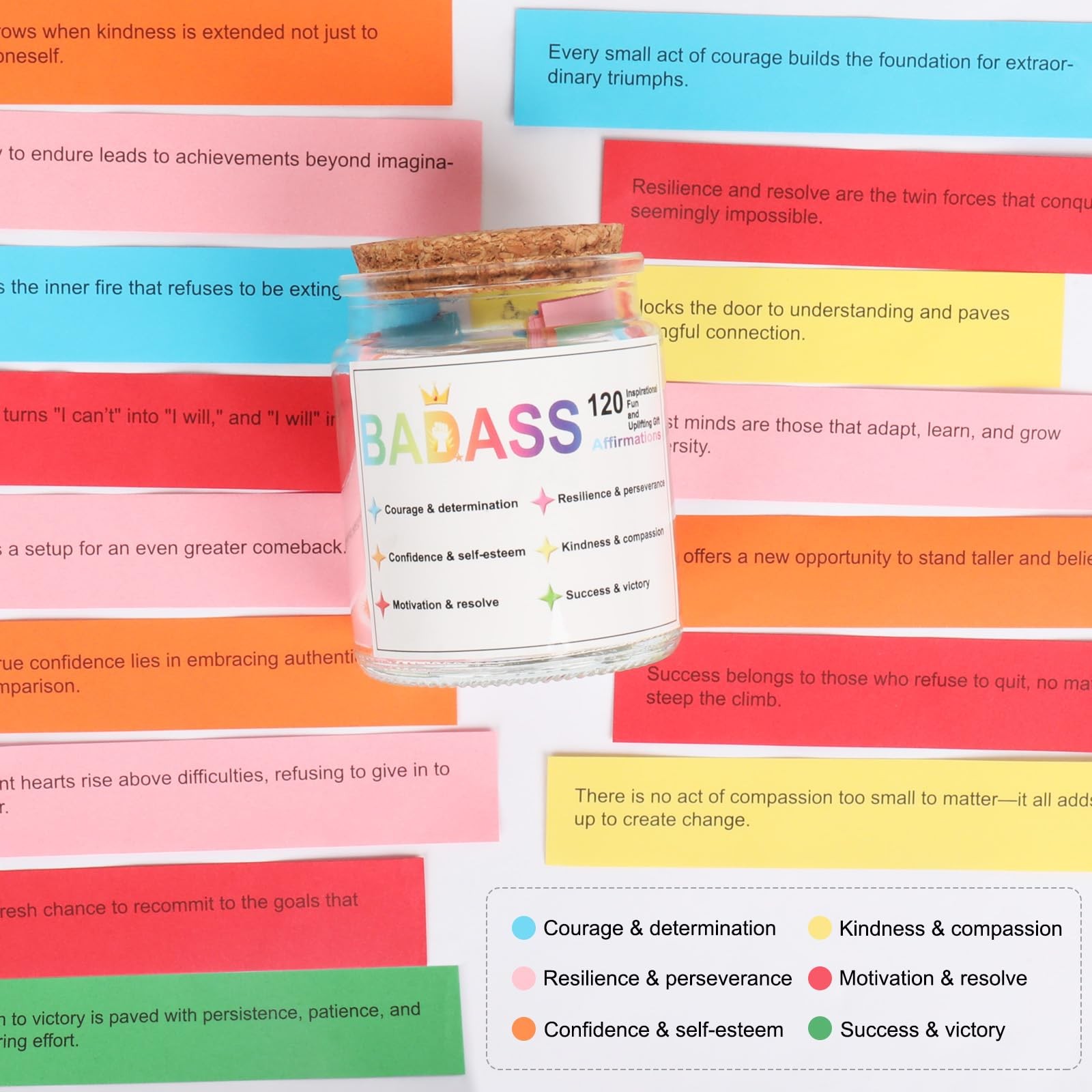 Badass Affirmations Jar, Positive Jar for Courage