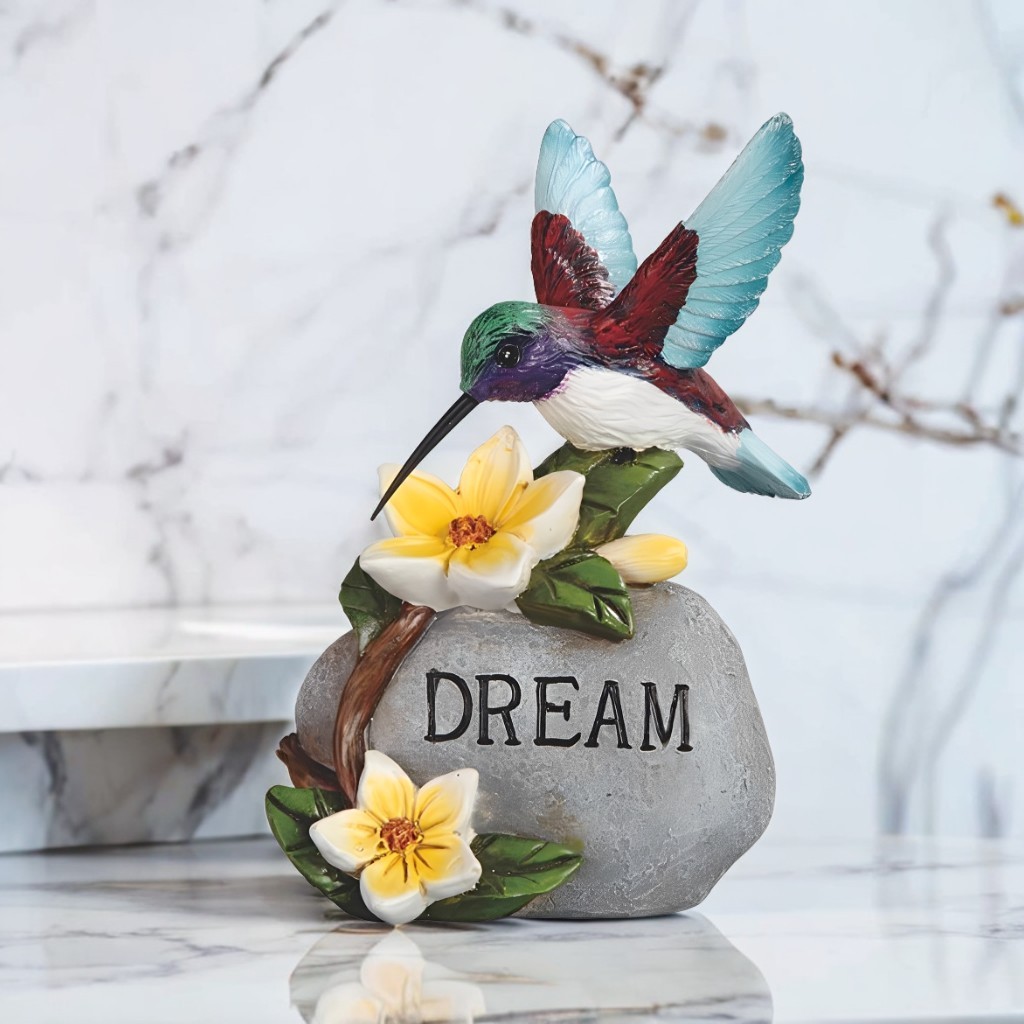 6.5"H Hummingbird with Dream Stone Figurine Ornament Home Decor Unique Gift