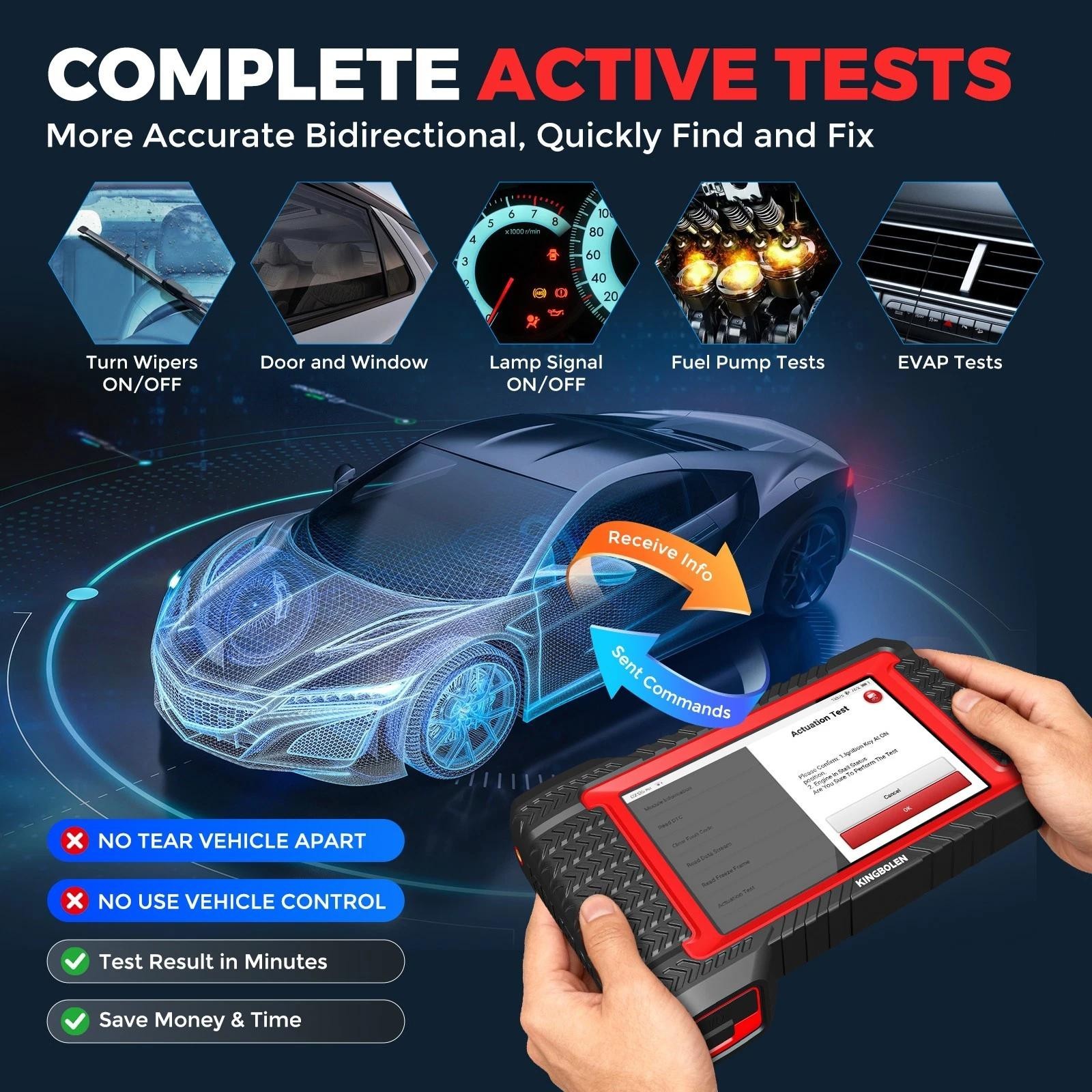 2026 Kingbolen K7 Car Diagnostic Scan Tool Full System OBD2 Scanners ECU Coding
