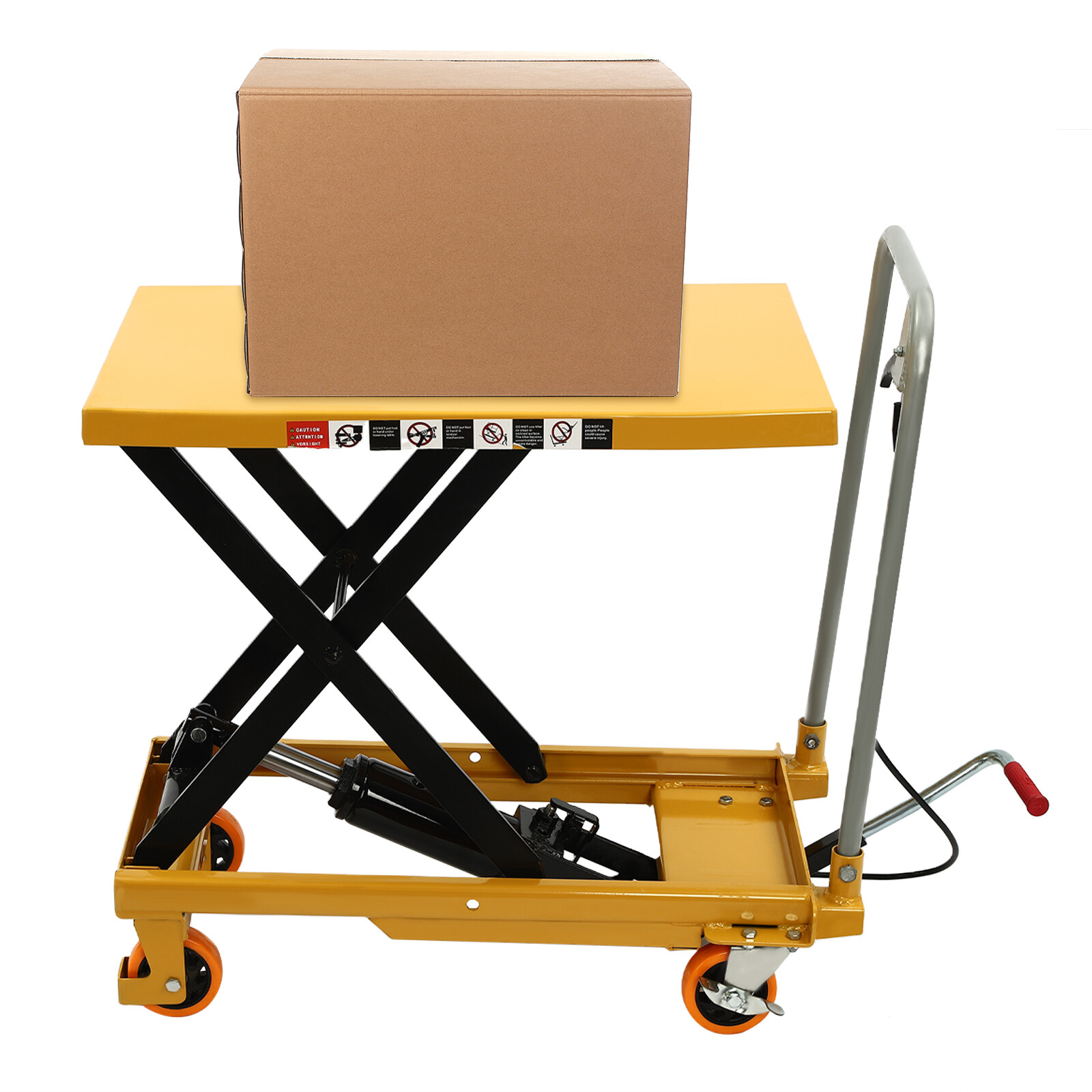 NEW Hydraulic Lift Table Cart 500 lbs Manual Scissor Lift Table 30.5" Orange