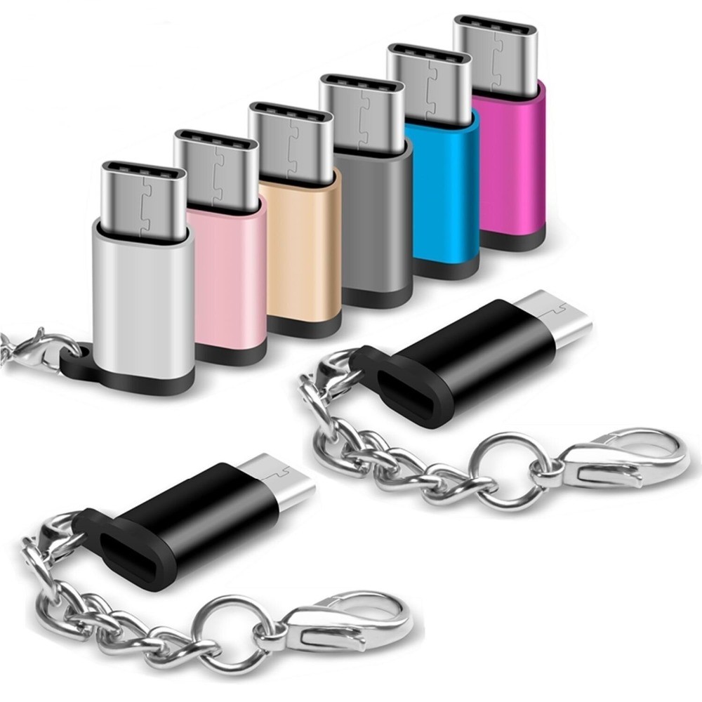 USB 3.1 Type C OTG Adapter Micro USB Female to Type C Male Adapter keychain