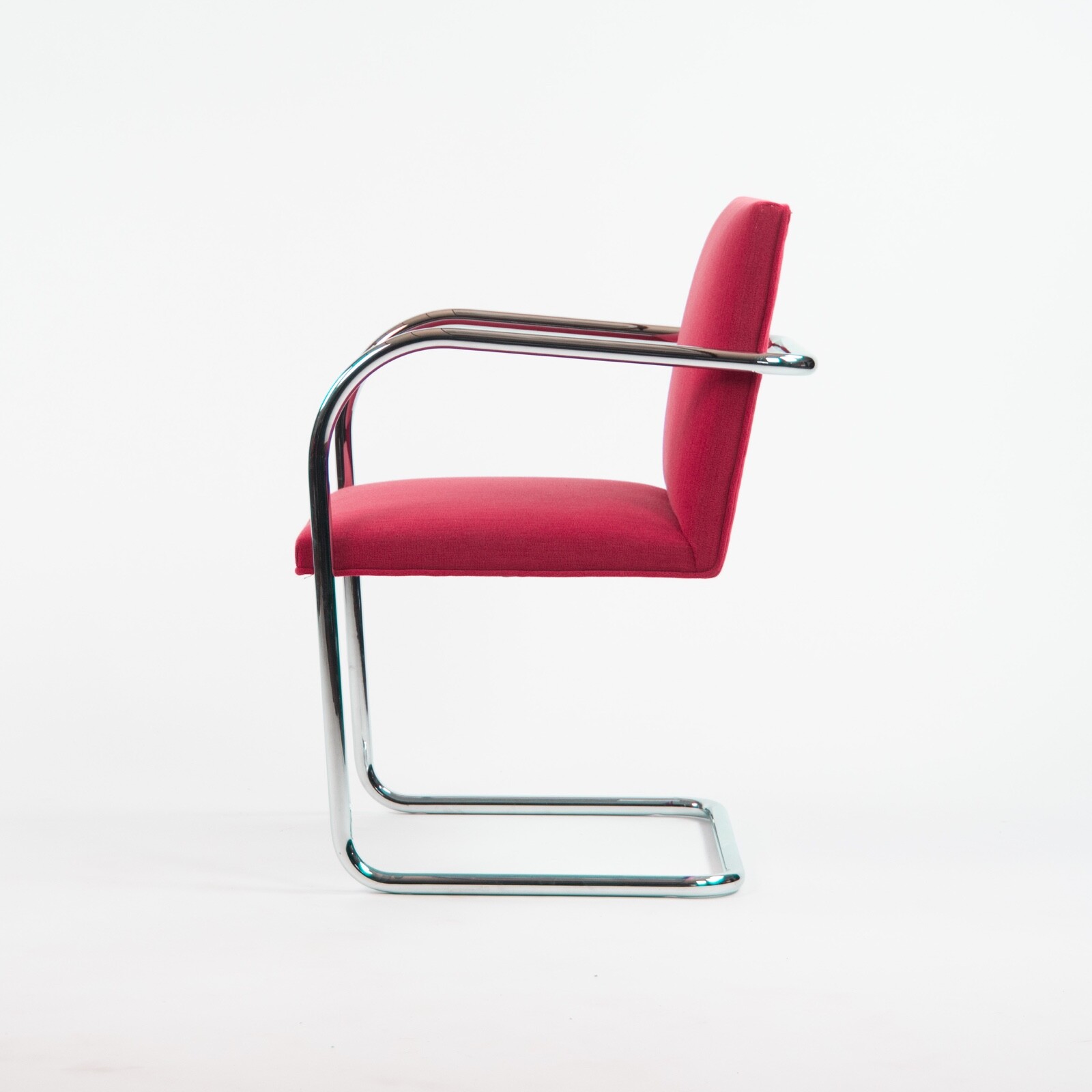 Original Knoll Mies Van Der Rohe Brno Chairs Red Fabric Sets Avail 2000s 2k MSRP