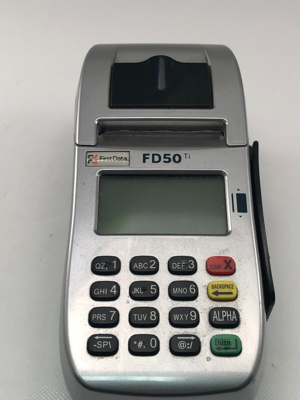 First Data Fd50 Ti Set Credit Card Terminal Reader Scanner