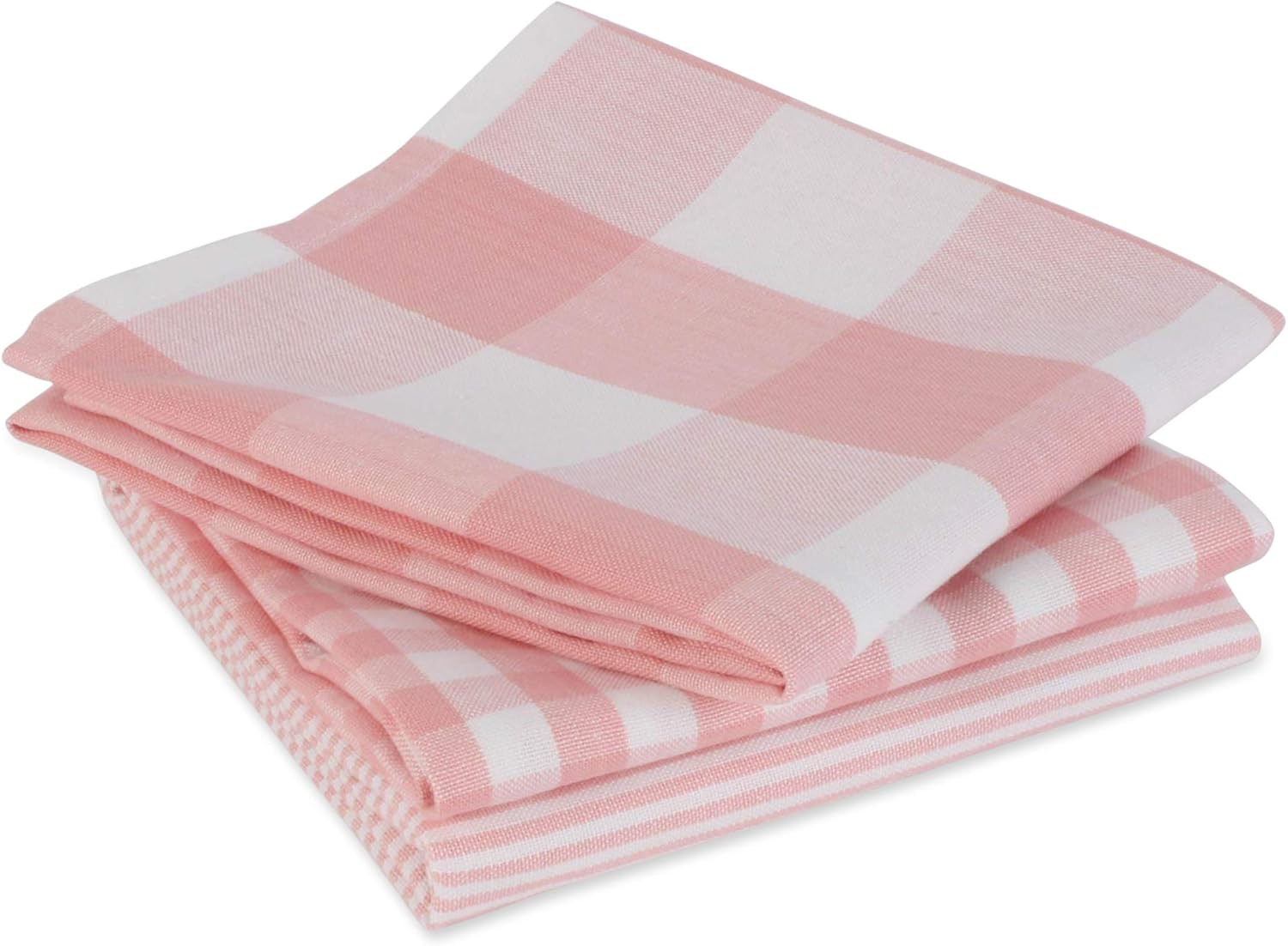 Gingham Check Kitchen Collection, Pink, Dishtowel Set