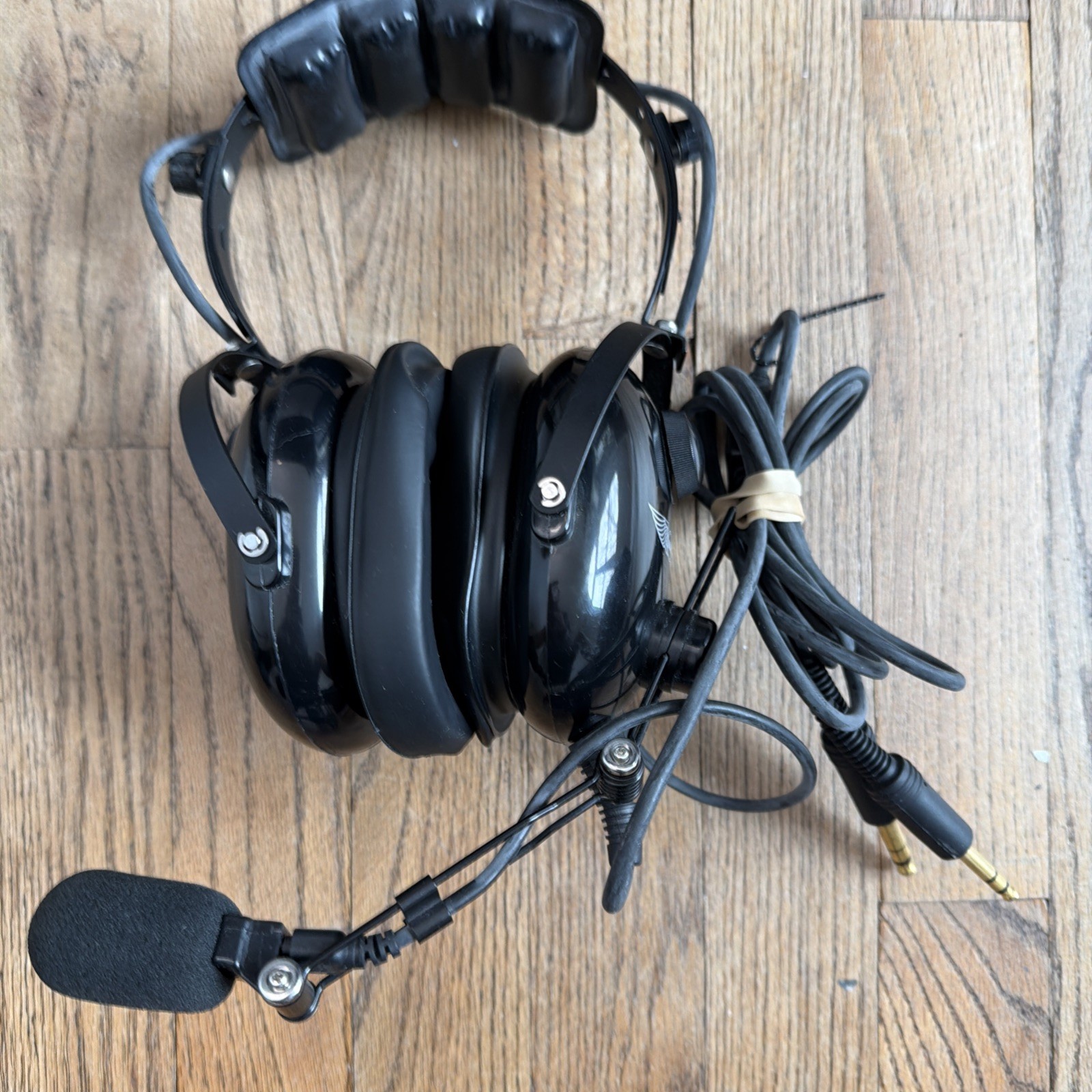 ASA AirClassics HS‑1A Aviation Headset — Excellent, Cables Included TESTED