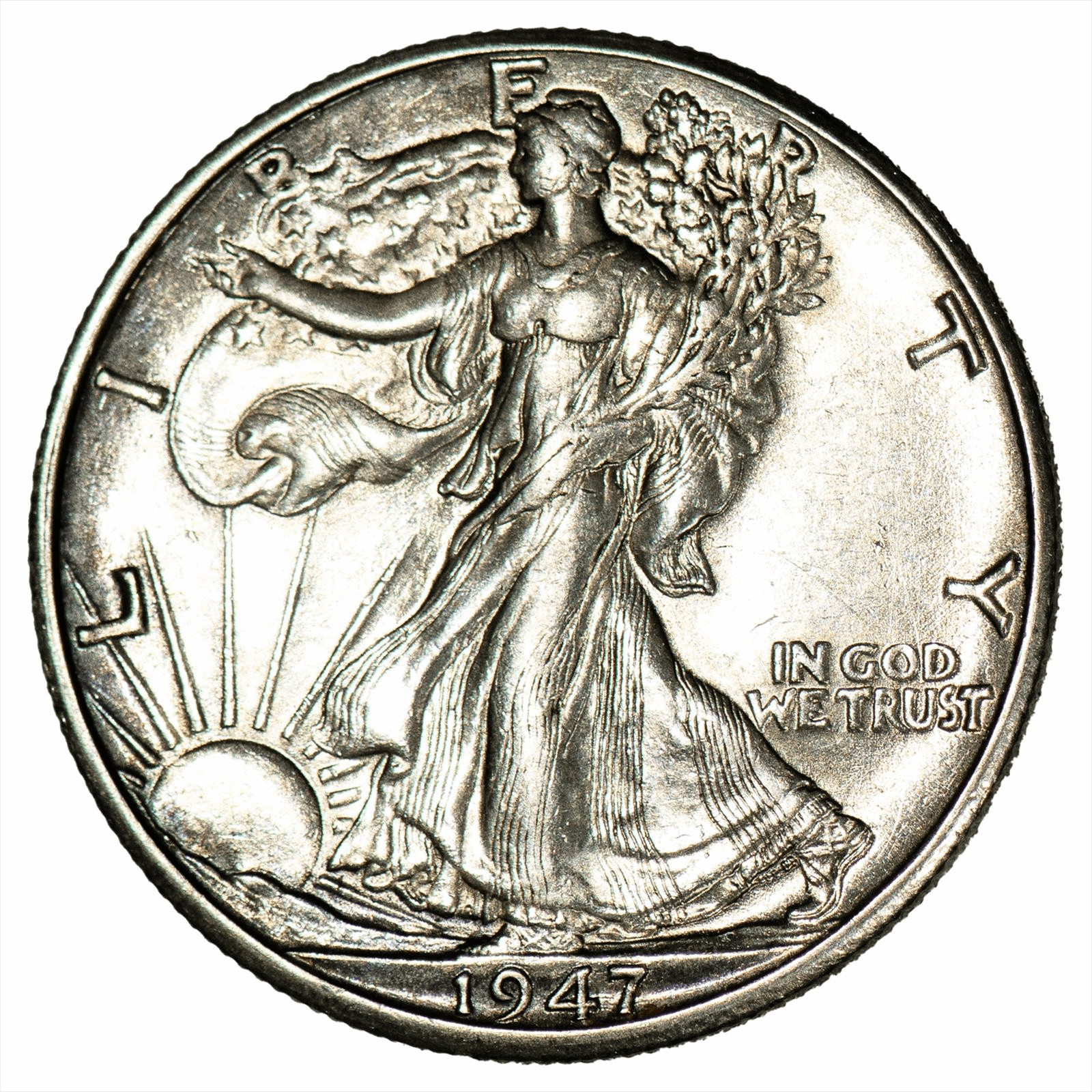 1947D Walking Liberty Half Dollar 50C Raw
