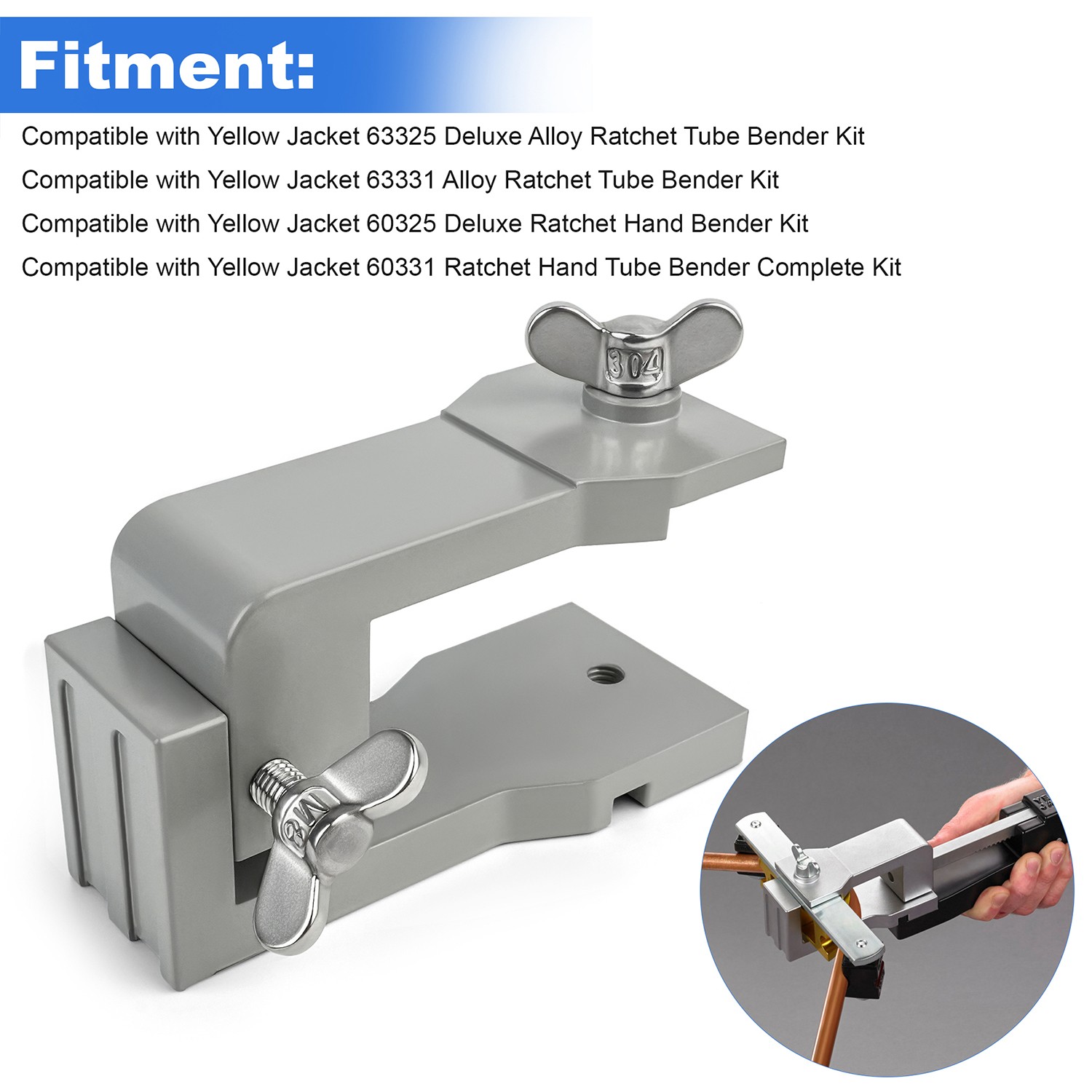 Reverse Tubes Bending Mandrel Adapter Attachment For Yellow Jacket 63325 63331