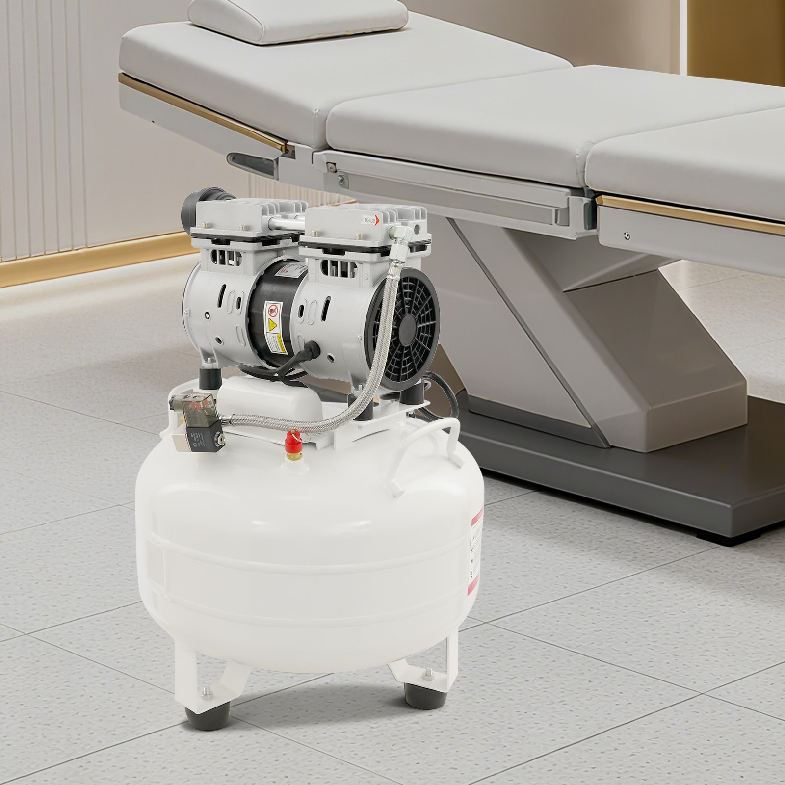 30L 3/4HP Portable Oil-Free Dental Air Compressor with Muffler 8 Bar 110L/min