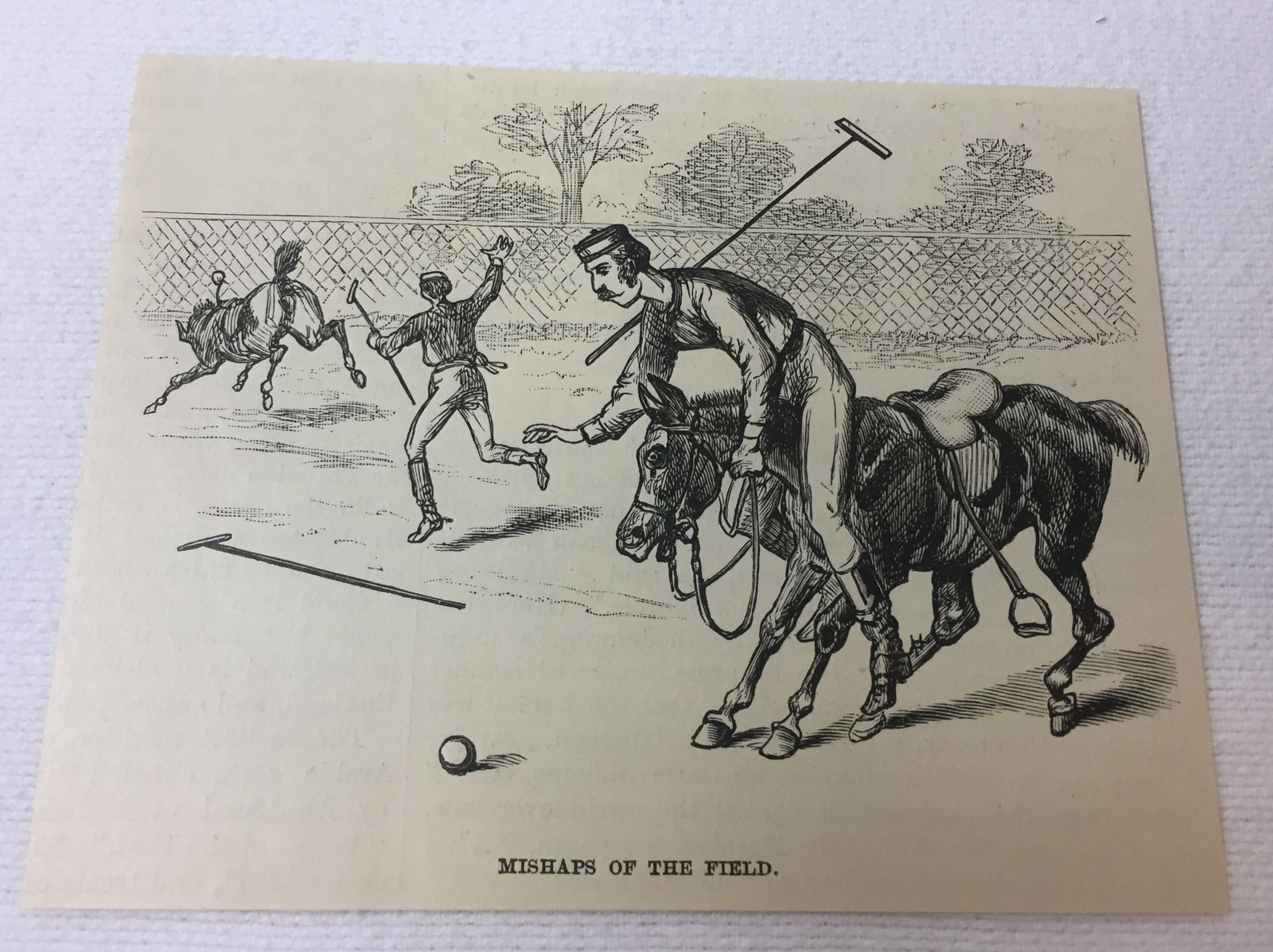 1887 magazine engraving ~ POLO ~ Mishaps Of The Field
