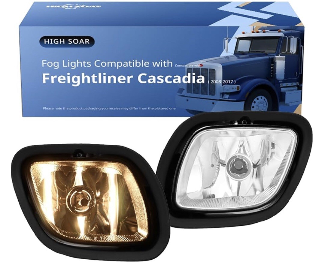 High Soar Fog Lights Compatible with Freightliner Cascadia 08-17 Front Fog Light