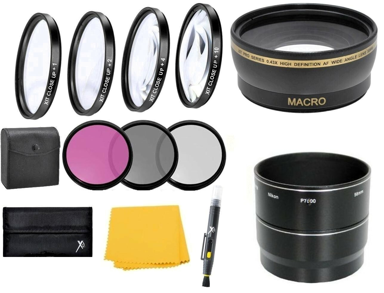 Accessory Bundles (Lens & Full Filter Kit) for Nikon Coolpix P7000 P7100