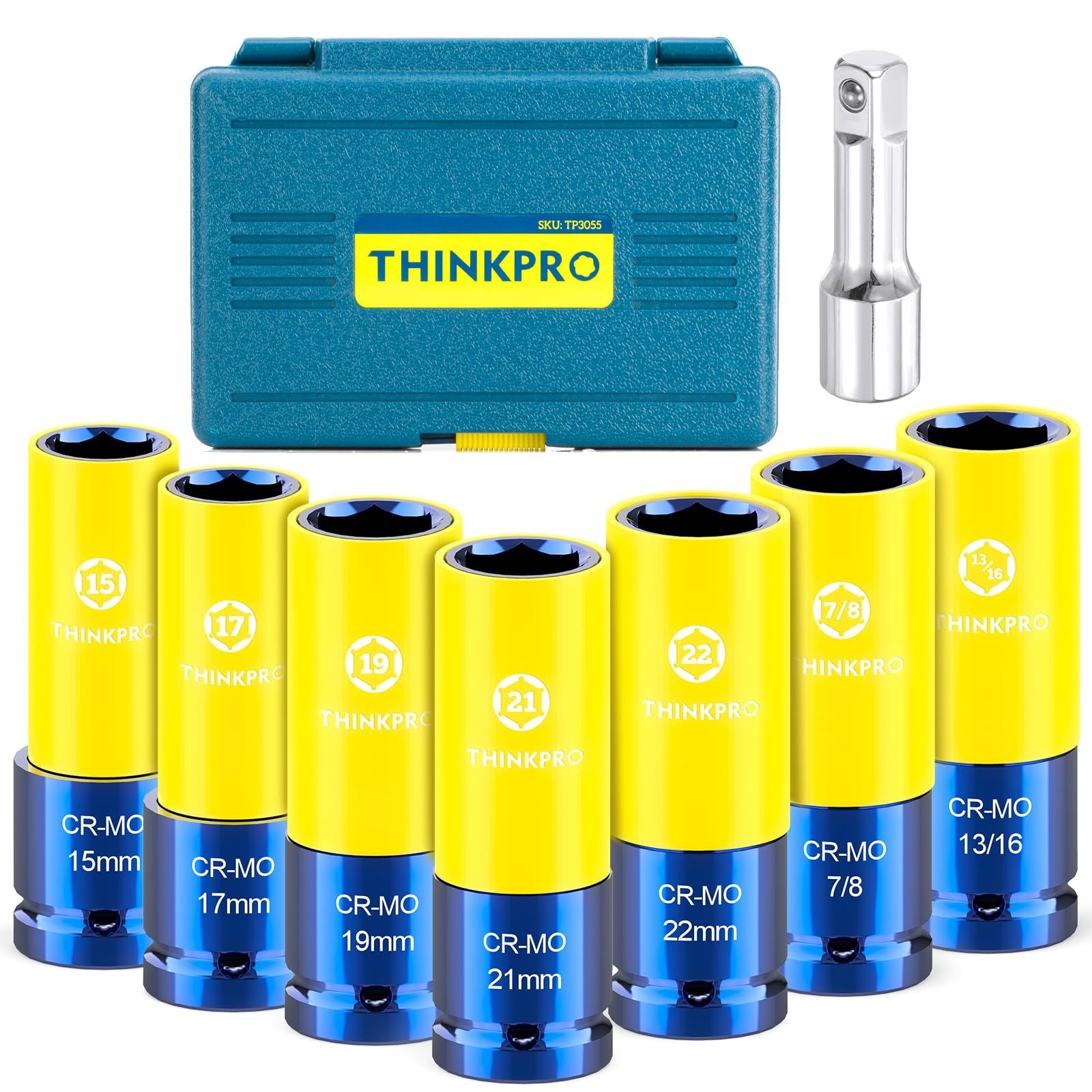 Impact Lug Nut Socket-8 Pieces Thin Wall Impact Sockets,Non-Marring Impact So...