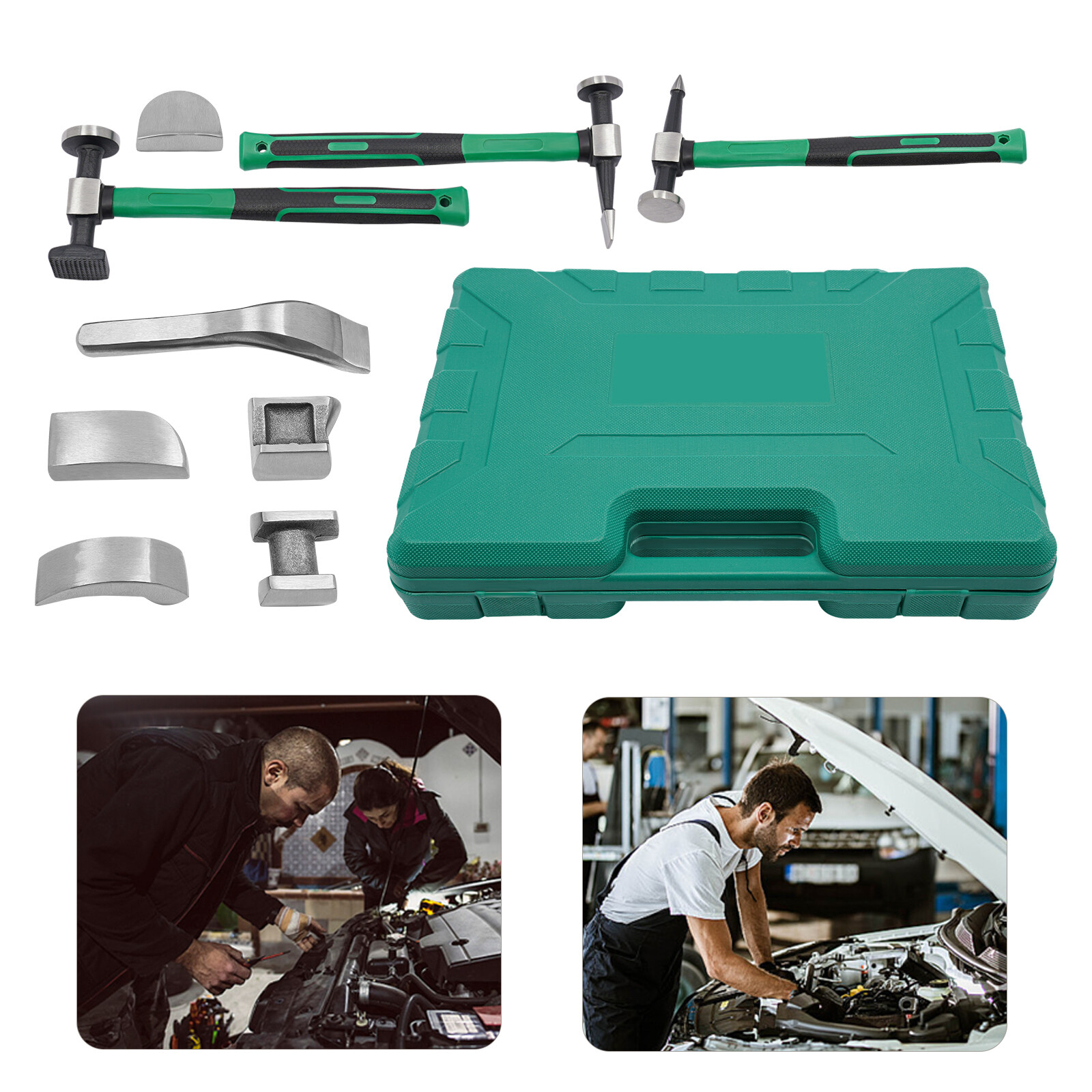 9PCS Auto Body Panel Set Fender Hammer Dolly Set Sheet Metal Repair Tool Kit US