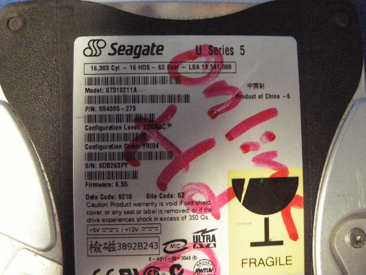 AS IS SEAGATE ST310211A XBOX online hard drive read description programmed / mod