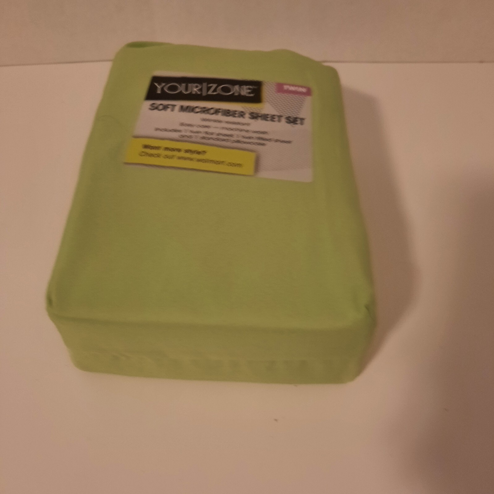 Your Zone Twin Sheet Set Soft Microfiber In Lime Apple Green