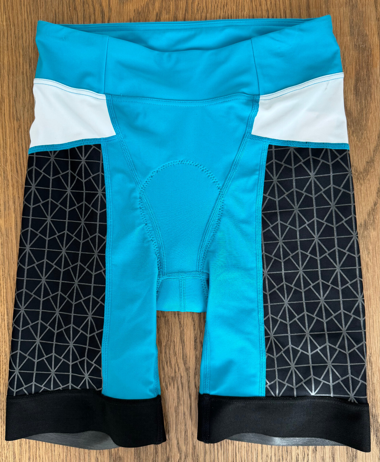 TYR Women's XS Turquoise Blue Grey Shorts Fitness Triathlon Bike COMPETITOR New