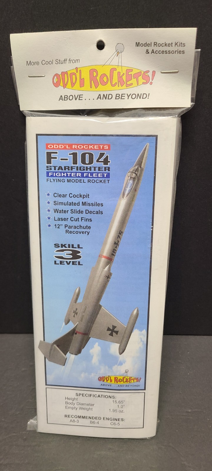 Oddl F-104 Flying Model Rocket Kit Exotic Jet Fighter Model Rocket New Sealed