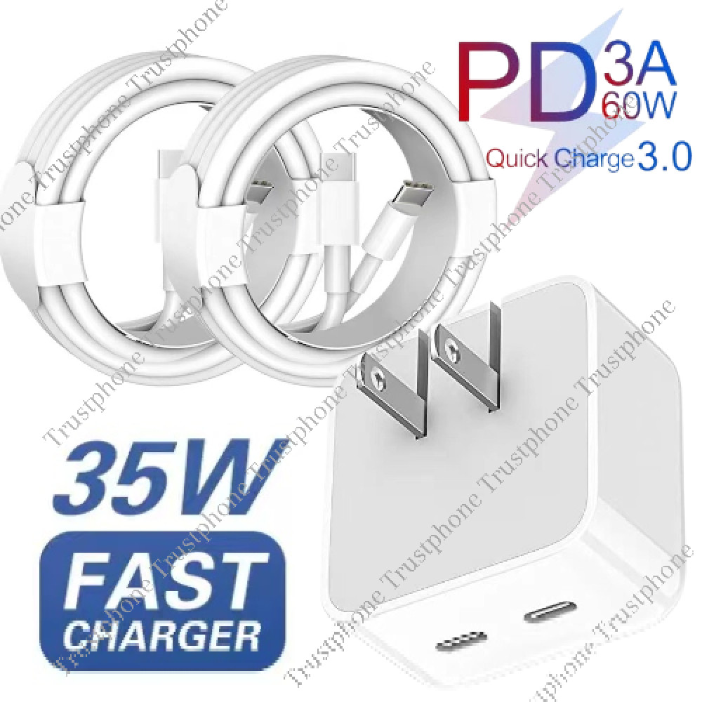 For iPhone 15 Pro Max Plus iPad Samsung 35W USB-C Fast Charger PD Type-C Cable
