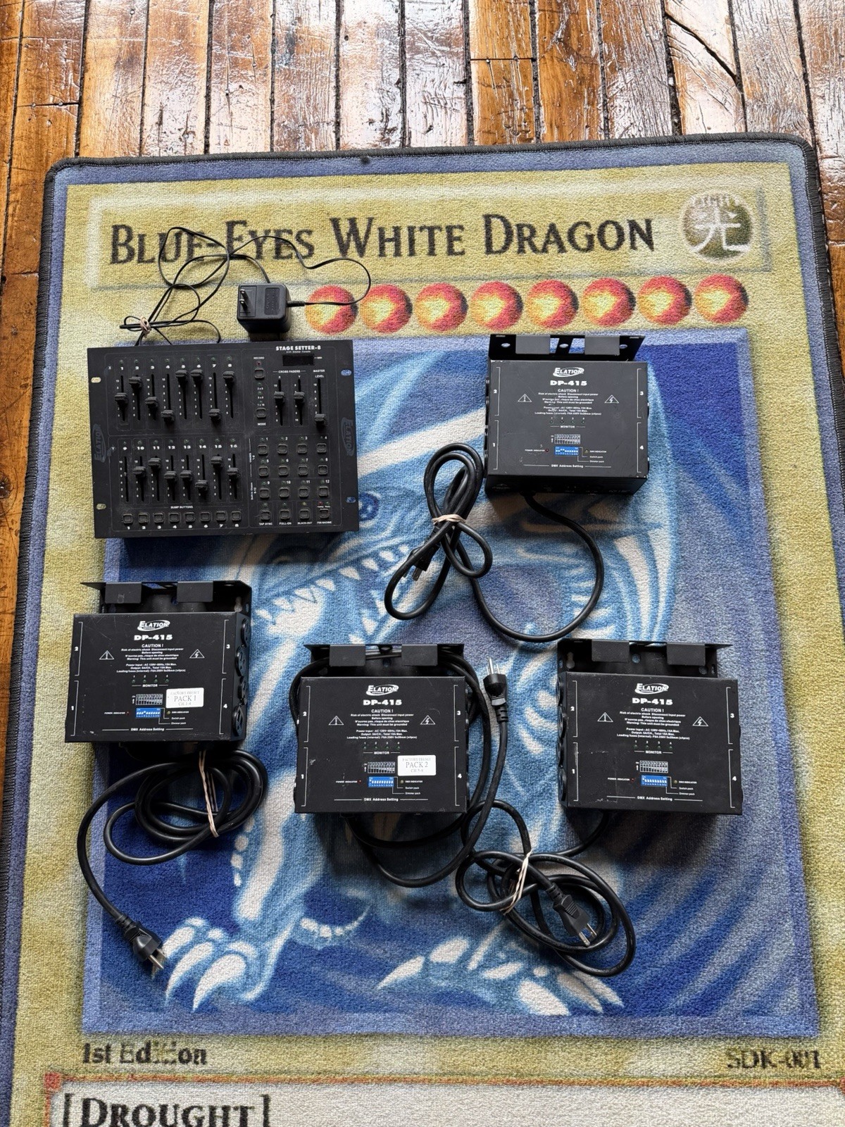 Elation Stage Setter 8 Dimmer Console w/ Power & 4x DP-415 Pak 1 BUNDLE! Tested!
