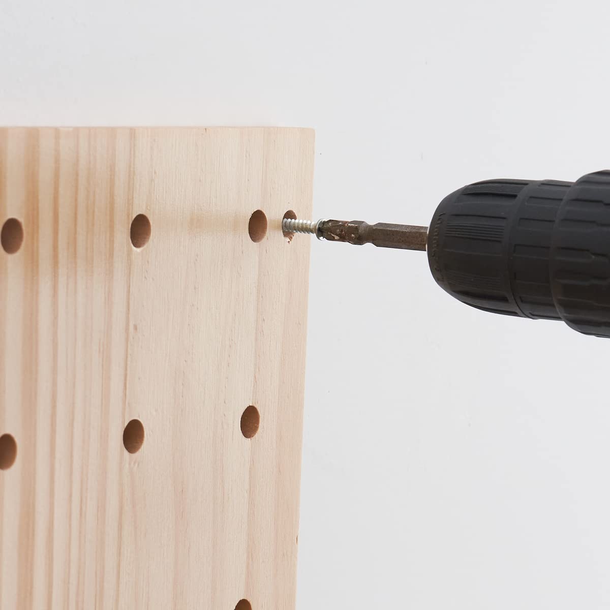 Wood Pegboard Combination Wall Organizer Kit, Wooden Display Pegboard Panel K...