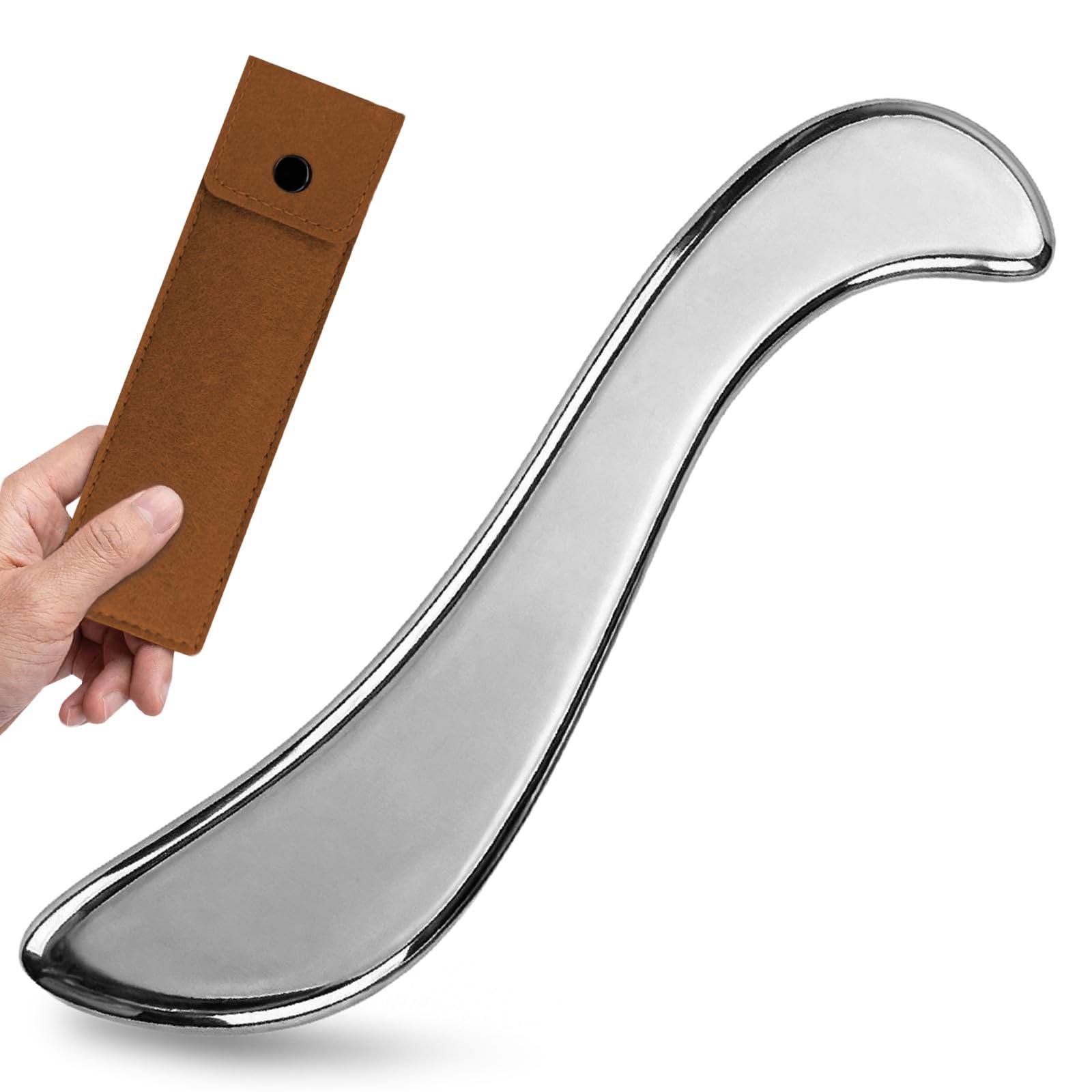 Rena Chris Stainless Steel Muscle Scraper Tool for Body Deep Tissue Silver