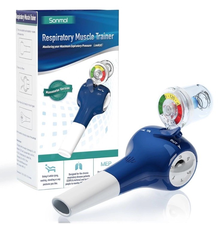 Sonmol Respiratory Muscle Trainer Manometer Lung Breathing Exercise Travel Case