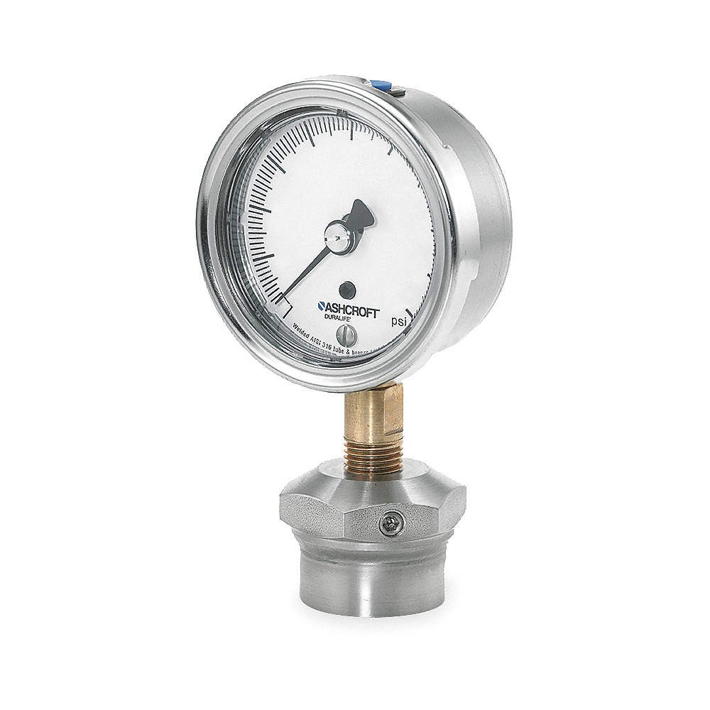 ASHCROFT 251009AW02L/310SSLXCGV/30 Compound Gauge,30 Hg to 15 psi,2-1/2In 4EFW3