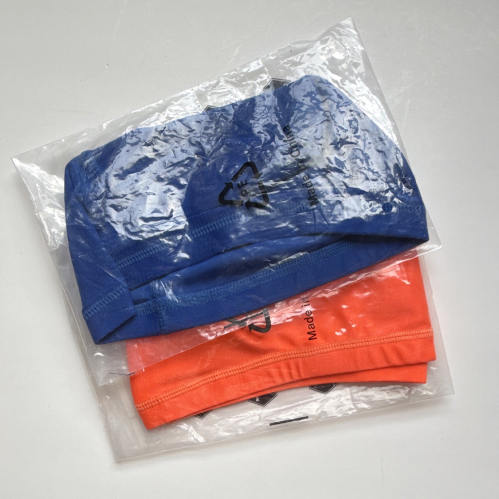 Blue  Orange Sweat Wicking Helmet Liner Skull Cap Adult Football Biking Sports