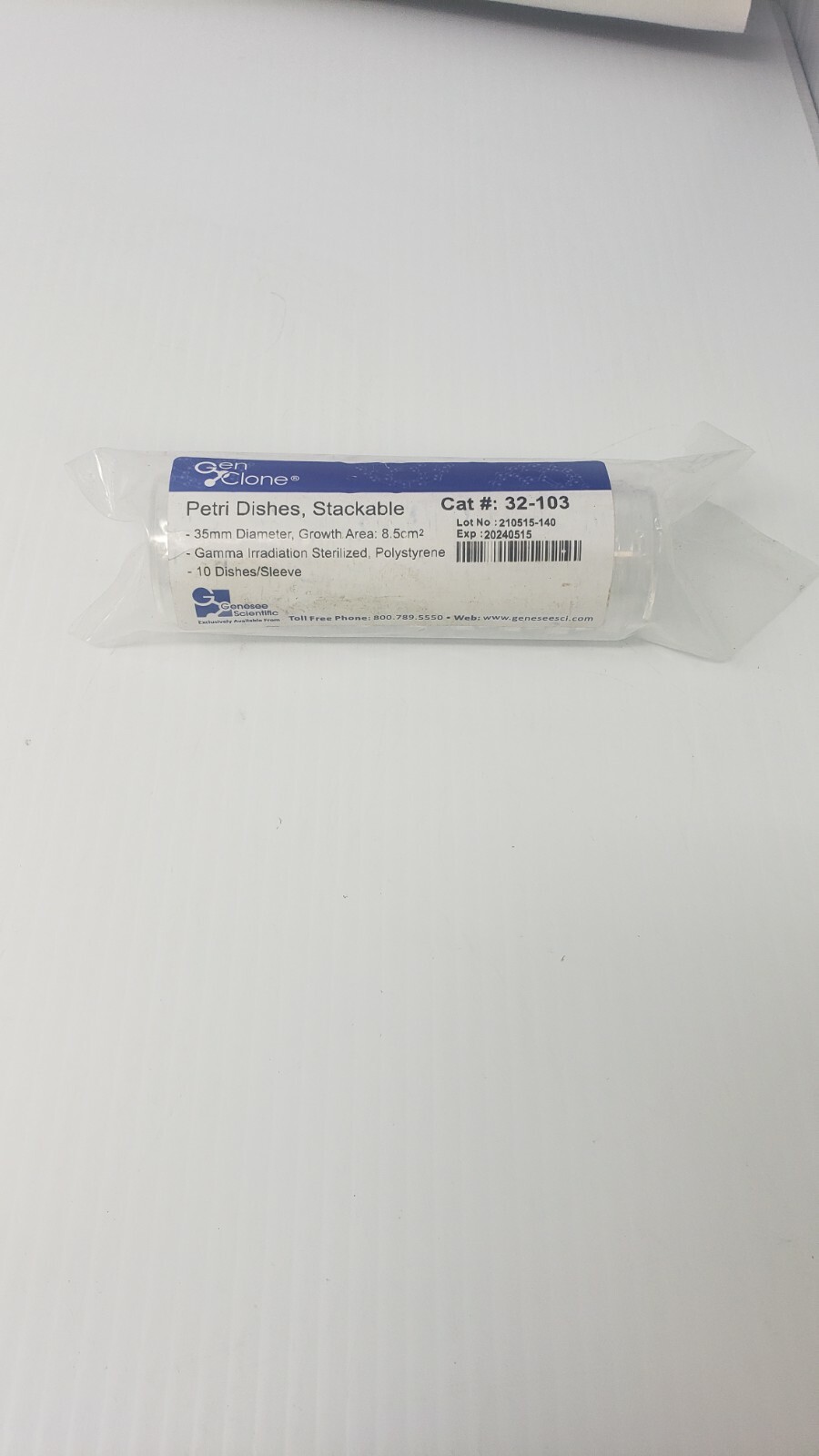 GenClone Petri Dishes Stackable 32-103 10ct Per Order SEE DESCRIPTION