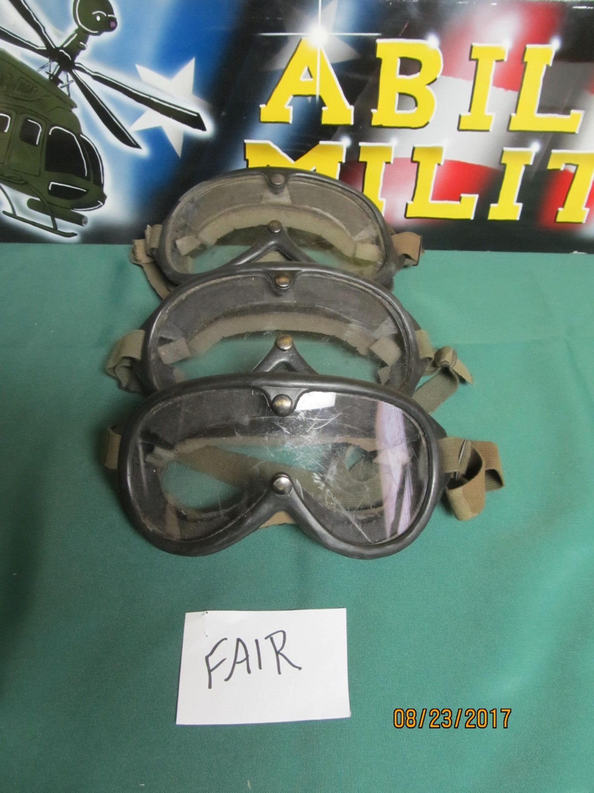 US Army SUN WIND DUST Goggles Ballistic Safety VERY GOOD / Fair OR Poor