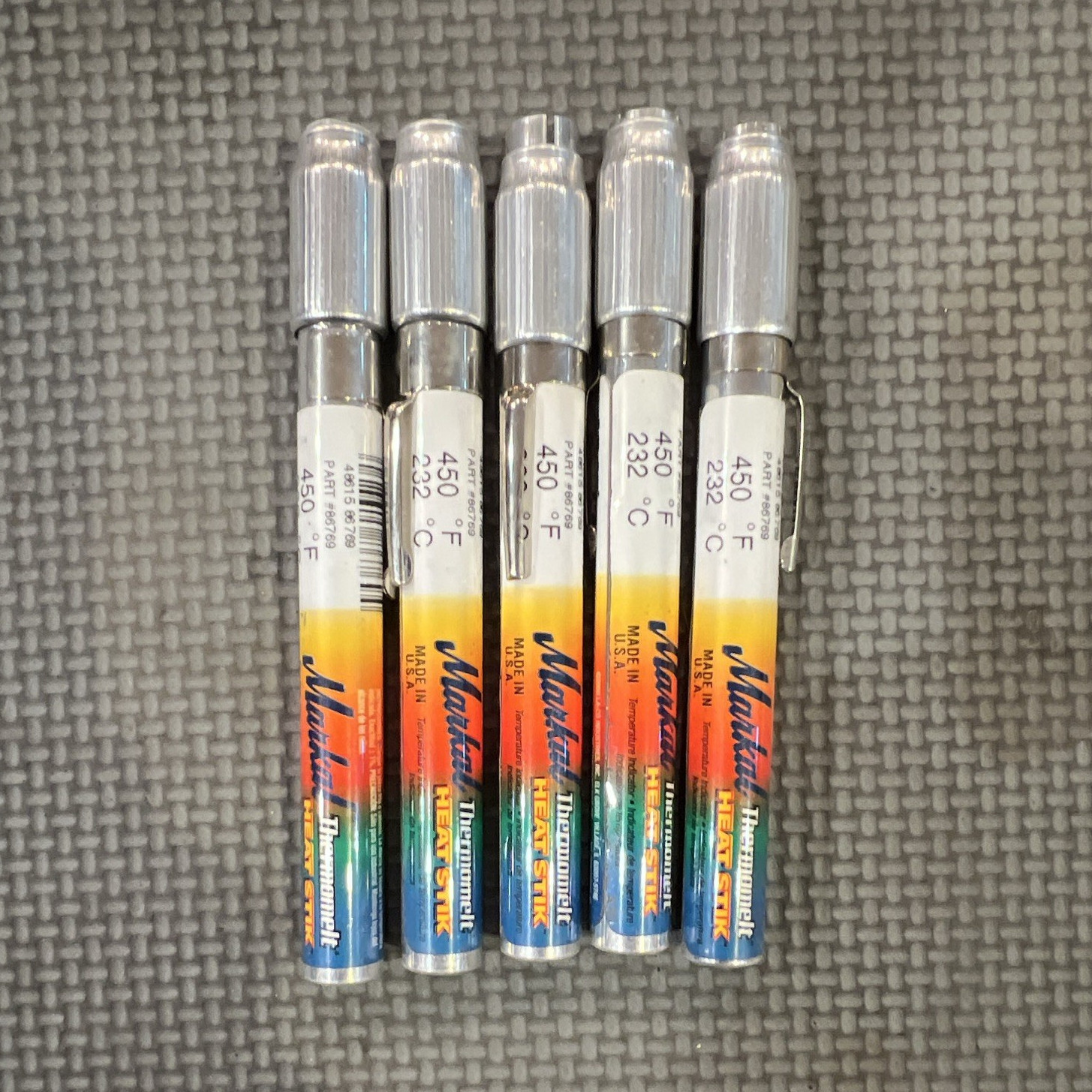 Five(5) Markal Thermomelt temp stick. 450°F (232°C) 86769