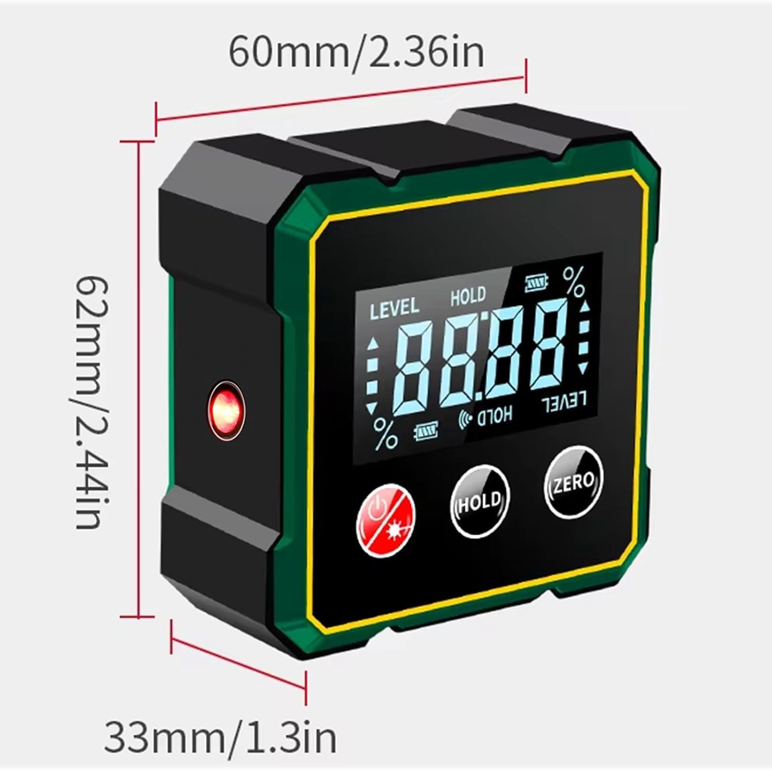 Digital Angle Finder with Electronic Laser Level,Inclinometer- 4-side Strong Mag