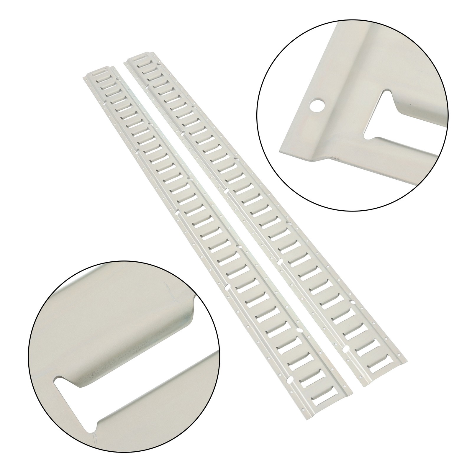 E Track Tie Down Rail Kit Silver Galvanized Carbon Steel Replacement Durable