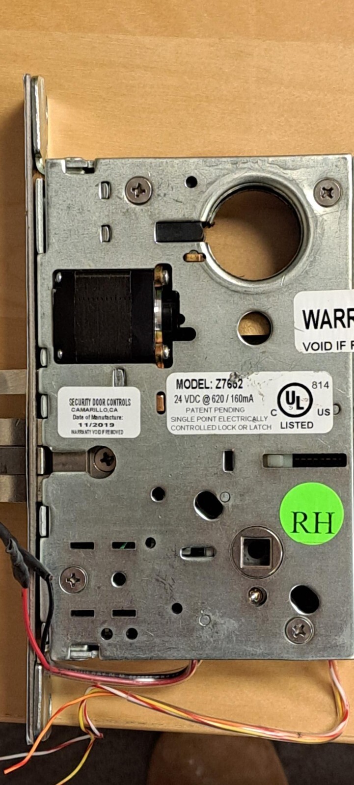 SDC Motorized Latch Retraction Mortise Lock  -Body Only Model Z7652-RH w/ REX