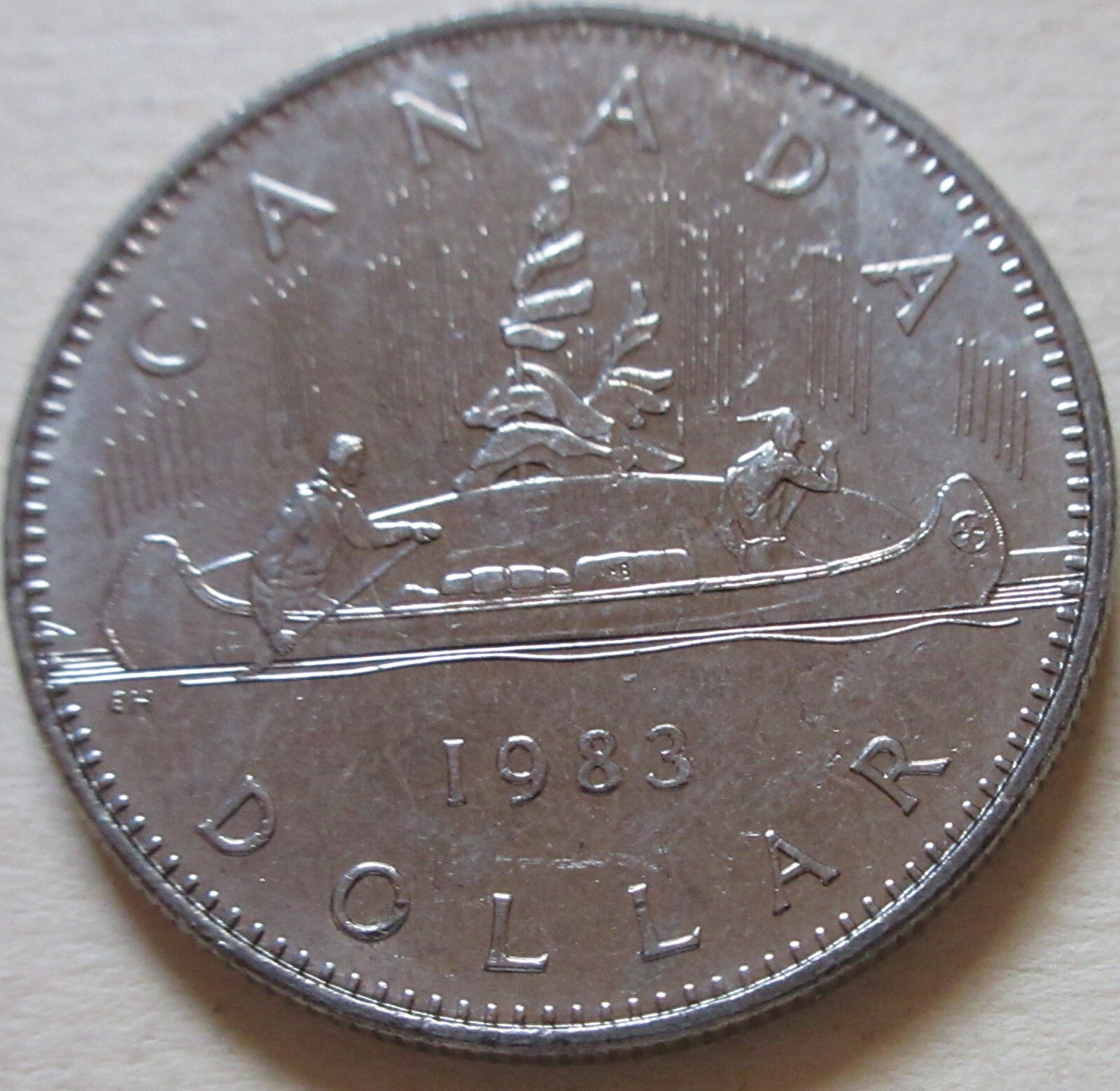 1983 Canada Voyageur Nickel One Dollar Coin. $1
