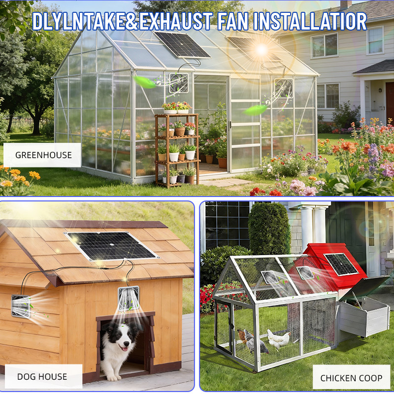 30W Solar Powered Fan for Outside, Adjustable Speed & 3M Cable, Waterproof