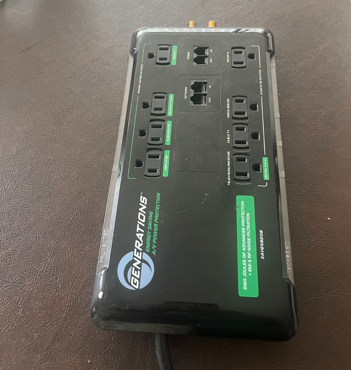Generations XAVGN8208 Power Protection Unit - 2160 Joules of AV Protection