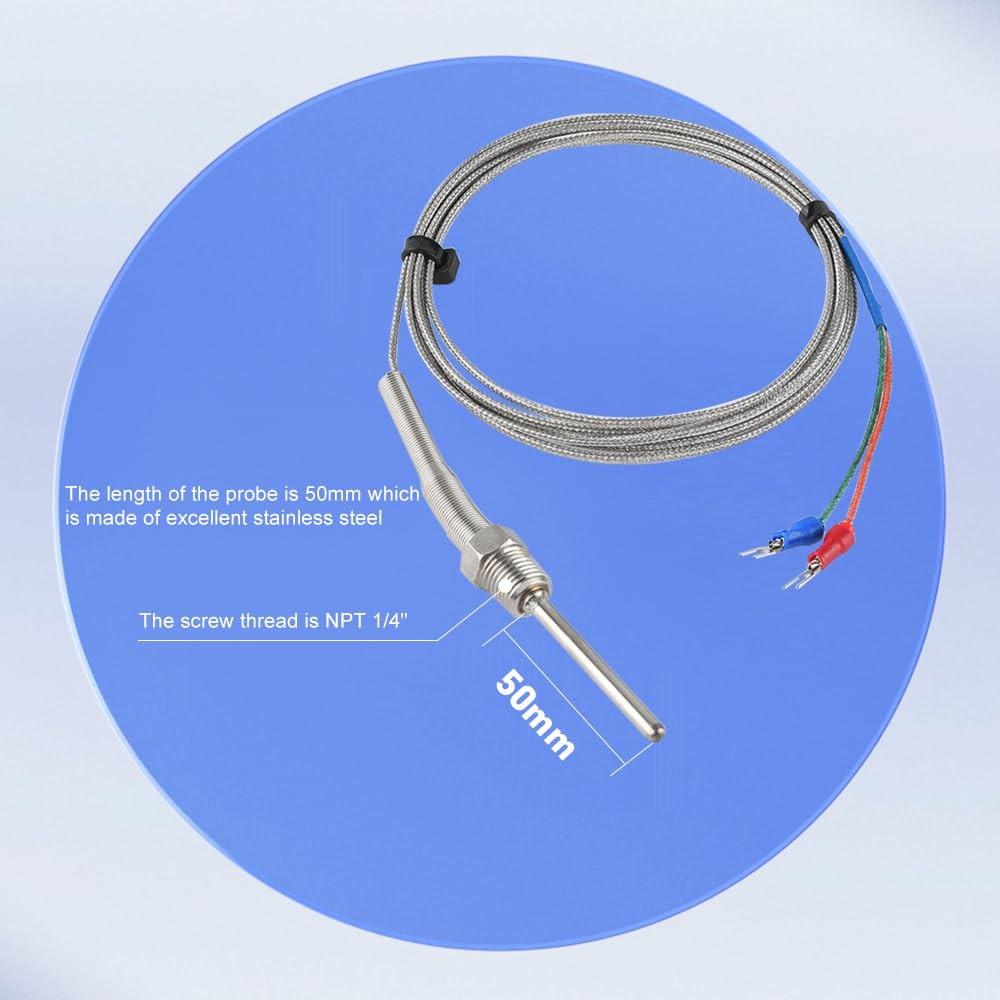 KType Thermocouple Temperature Sensor NPT 1/4 Inch Stainless Probe