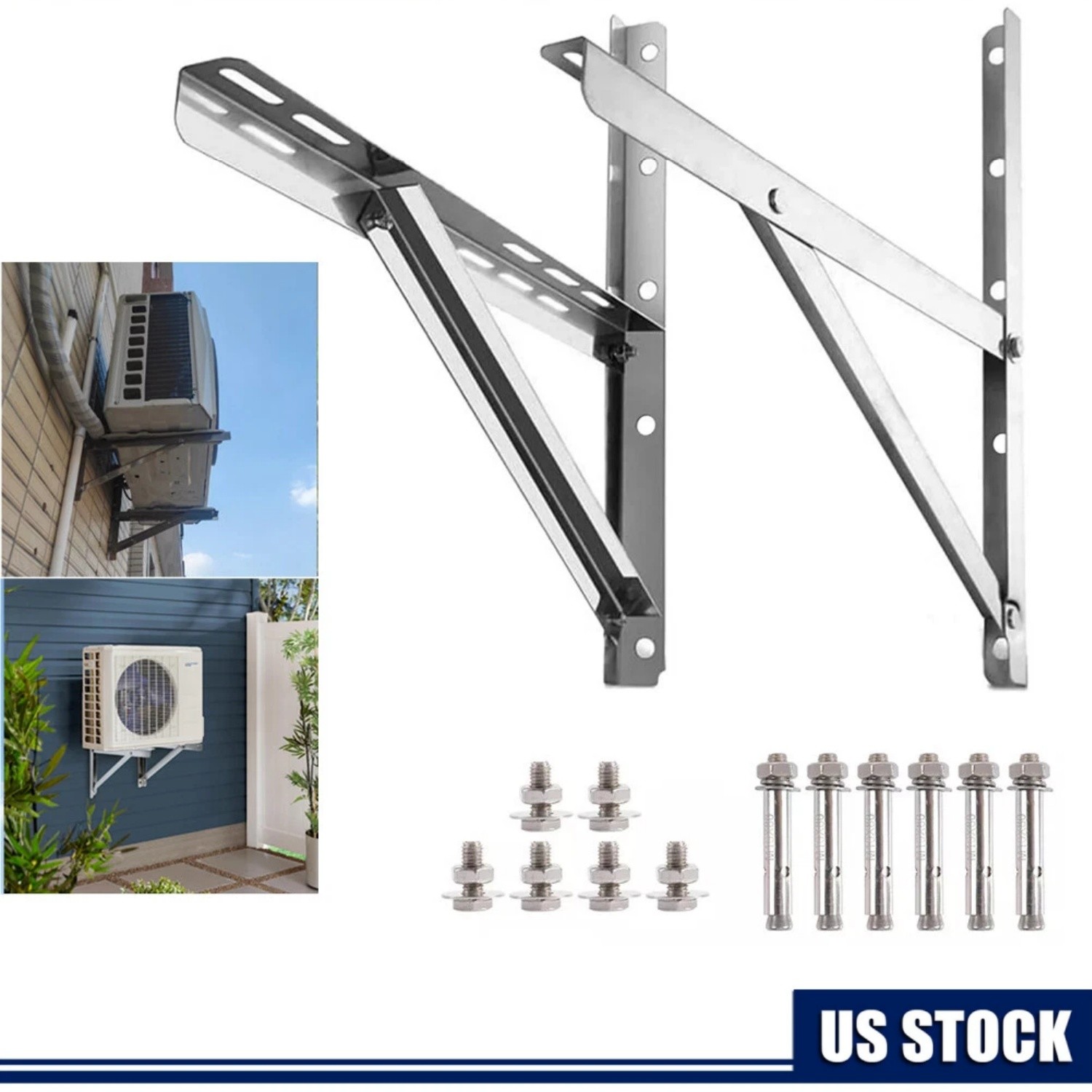 600LBS Steel Mini Split Wall Mount Bracket For Air Conditioner Condensing Units