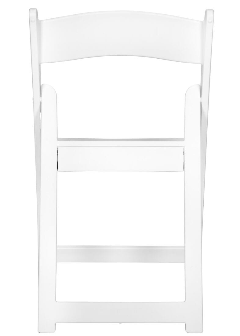 White Resin Folding Chair with Slatted & Padded Seat - 2N1 by Chivari