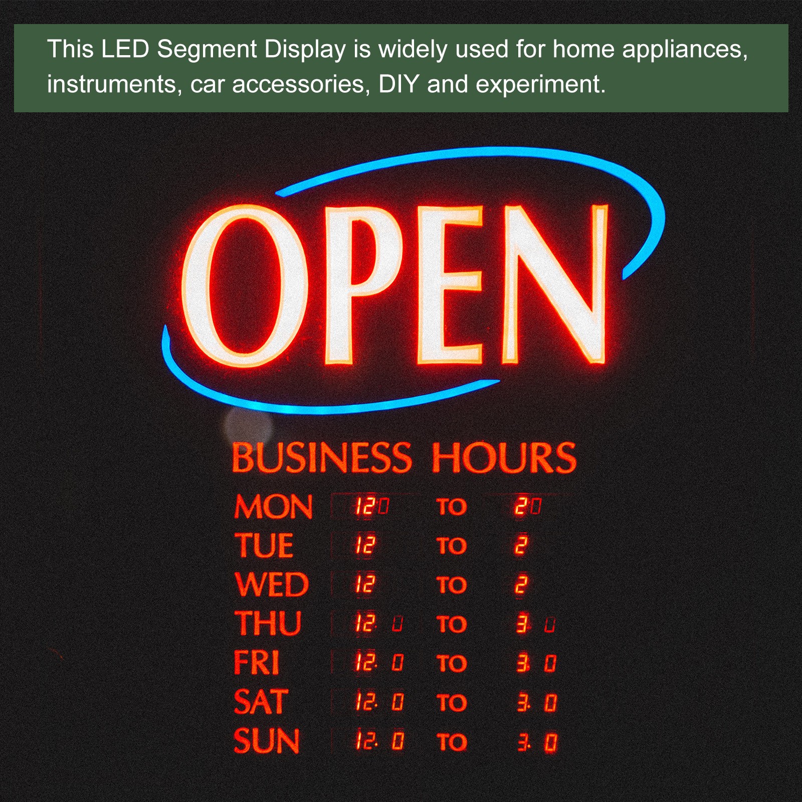 2 x LED Display Digital Tube Segment Common Cathode 2 Bit 7 DIY 0.55" Red 10 Pin