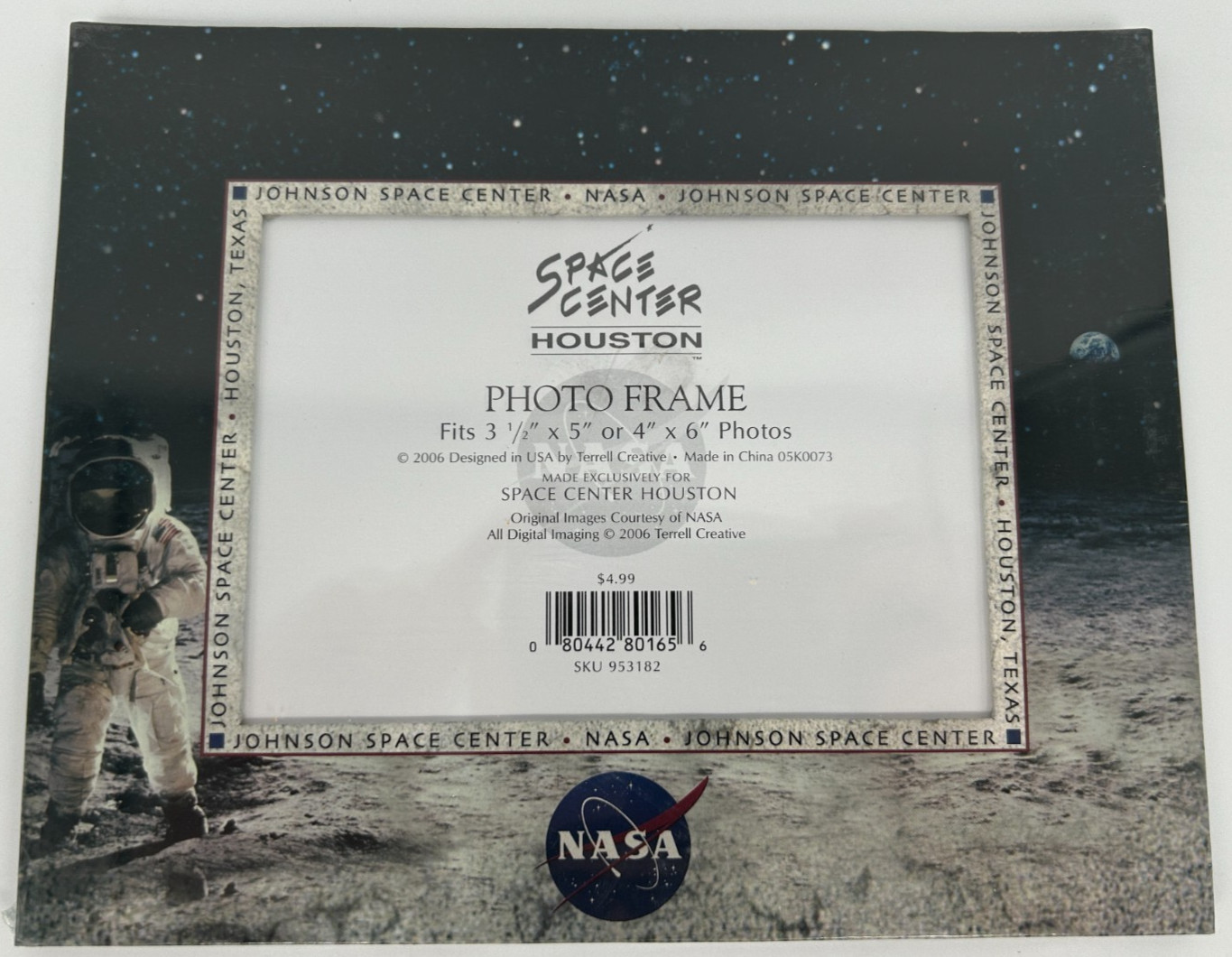Johnson Space Center 4 x 6" Photo Frame~NEW~NASA~Houston TX Fits 3x5" Photos